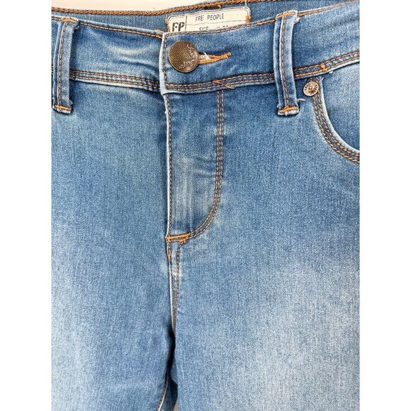 Free People High Rise Stretch Skinny Jeans Light Blue Wash Size 28 - Picture 3 of 12